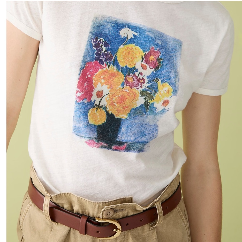 JCREW VINTAGE COTTON FLORAL T-SHIRT SIZE XS/SM/MED NWT